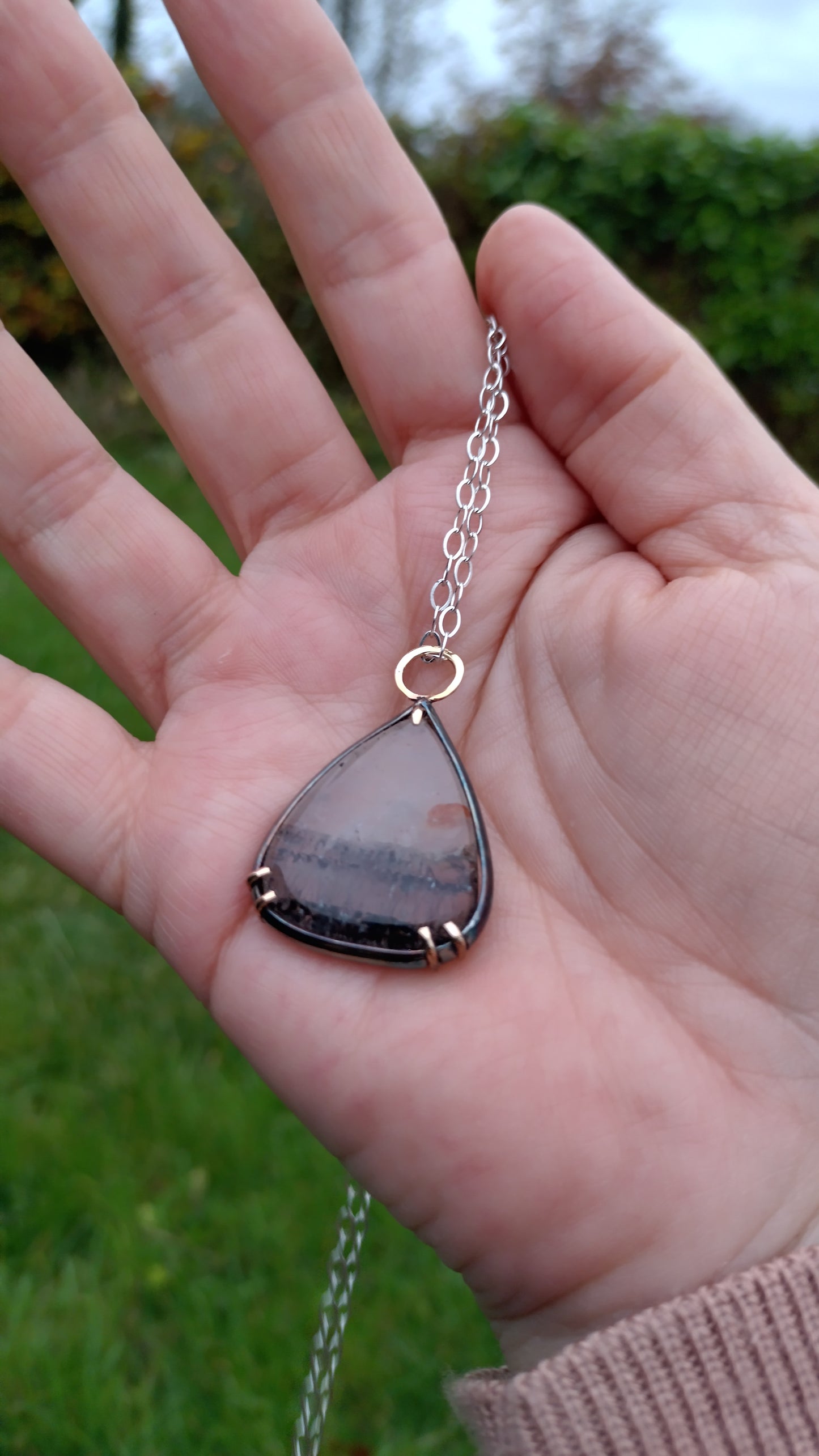 scenic rutile quartz pendant necklace