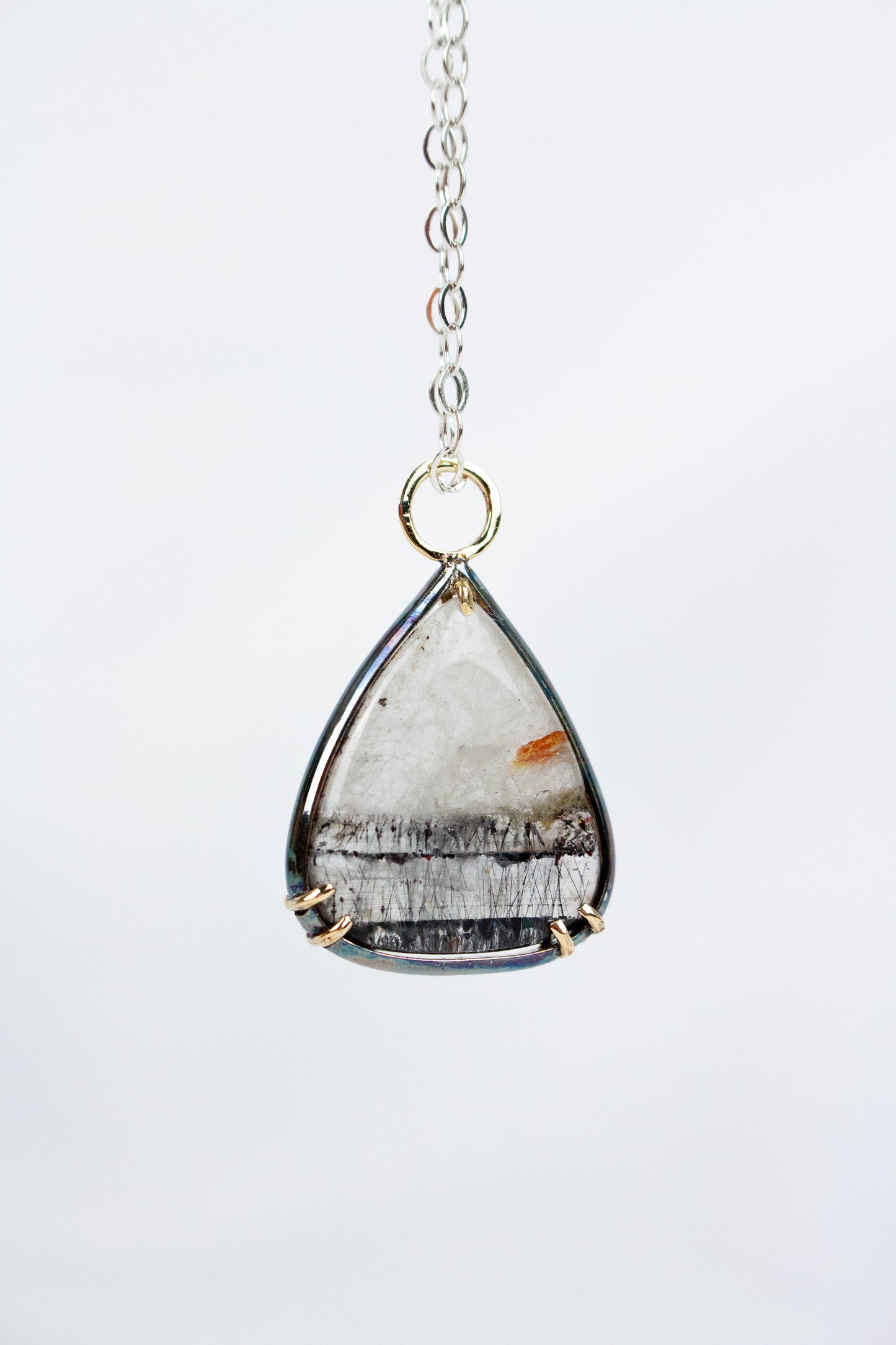 scenic rutile quartz pendant necklace