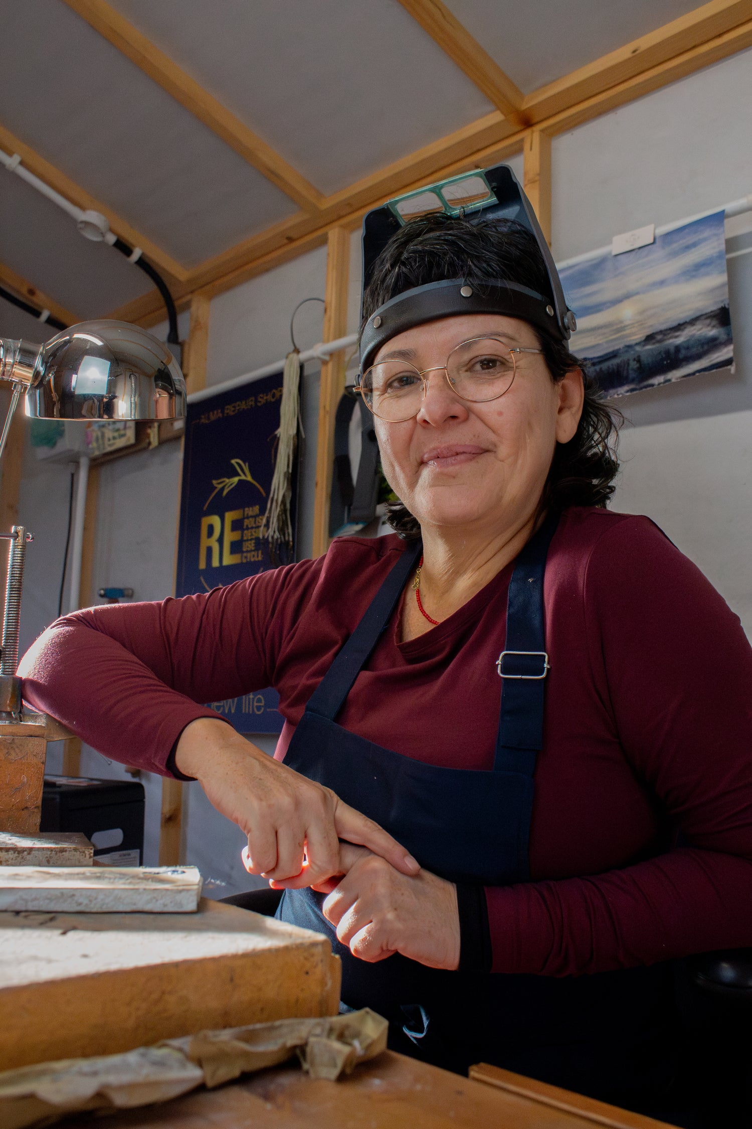 Gabriela Romero at the bench