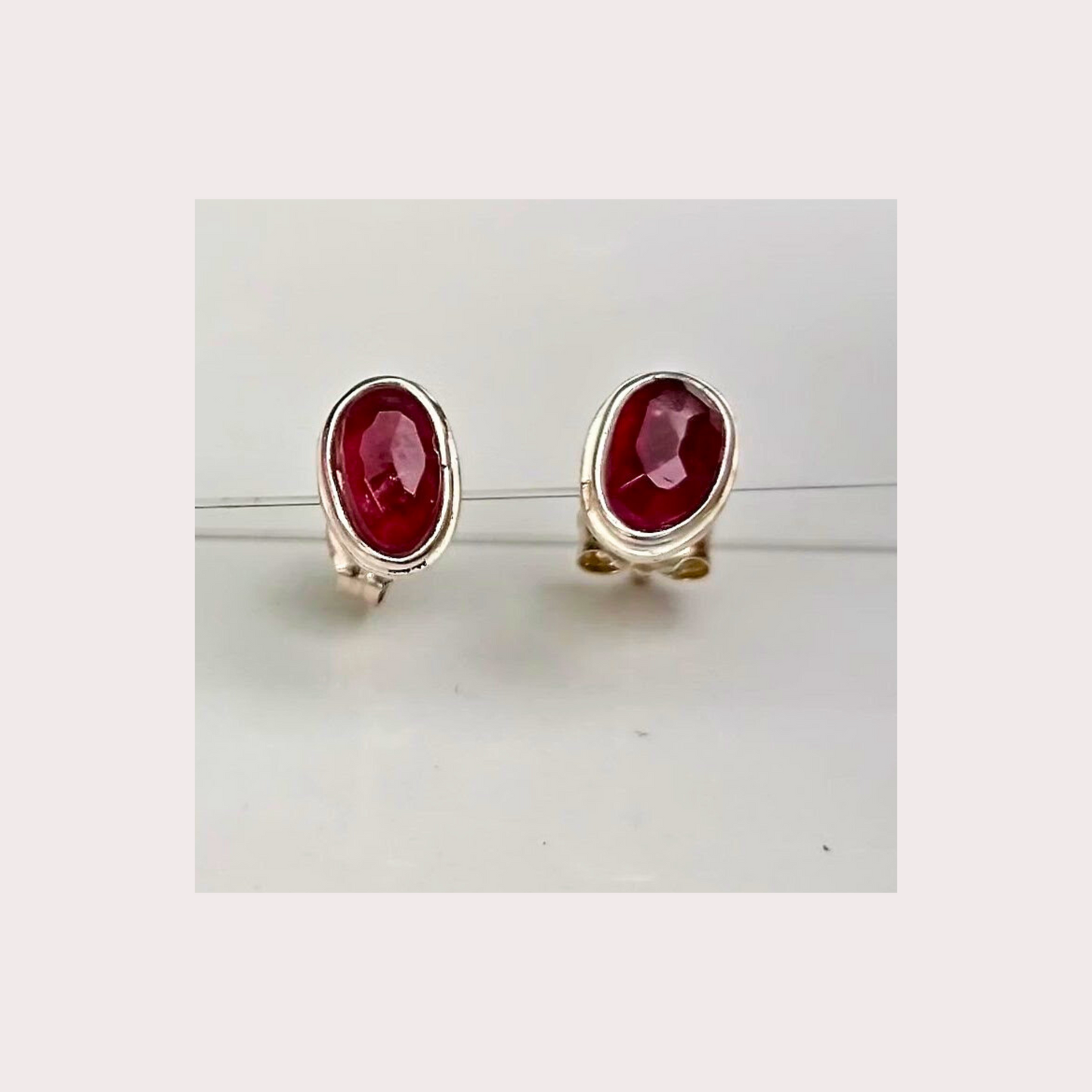 pink tourmaline studs