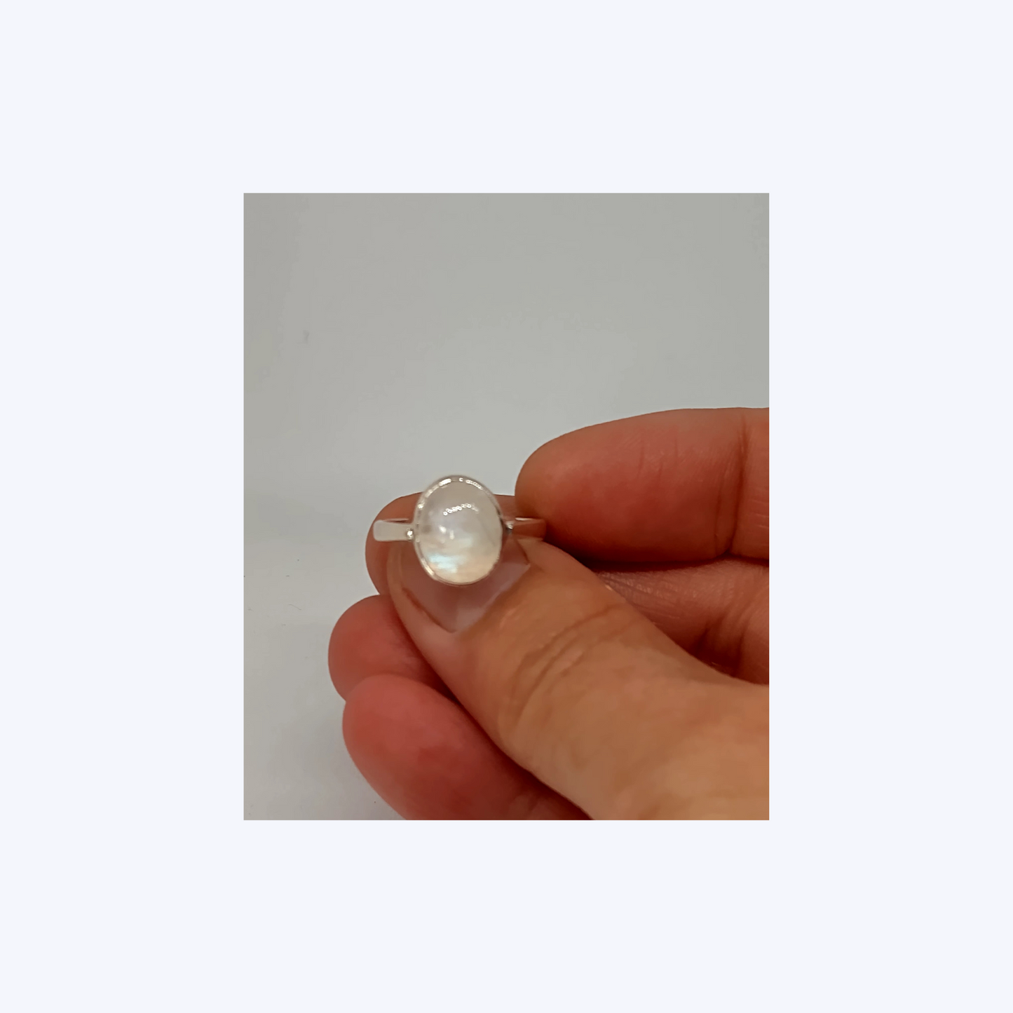 Moonstone Sterling silver ring. Size N