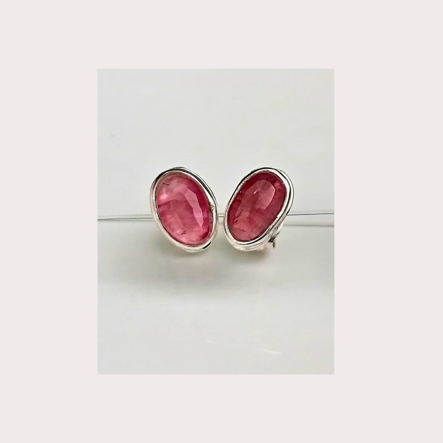pink tourmaline studs