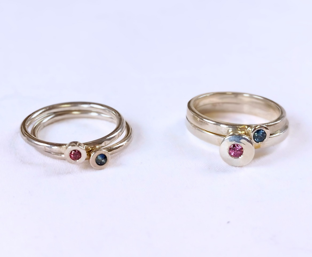 Gemstone Sterling Silver Stacking Ring