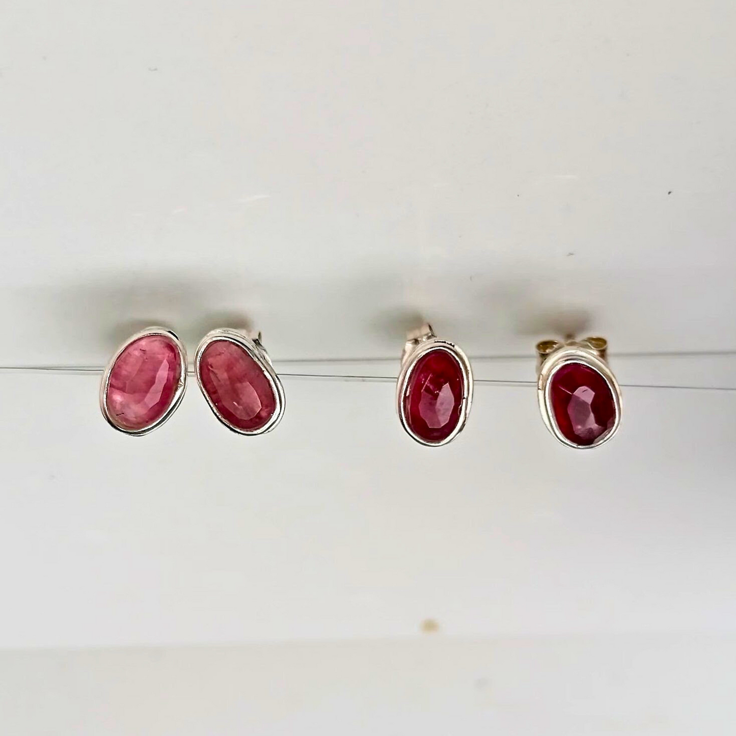 pink tourmaline studs