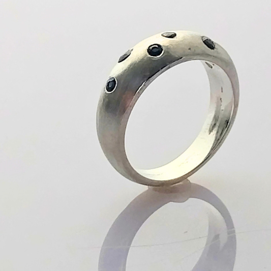 Sapphire Dots Chunky Ring