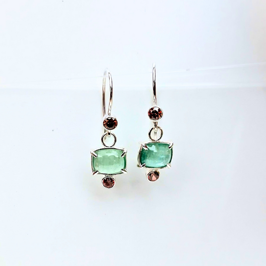 kyanite and caramel swarosky crystal earrings