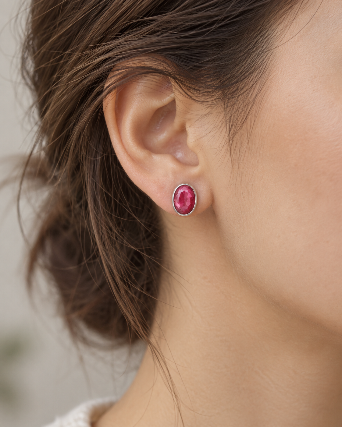 Pink Tourmaline Stud Earrings