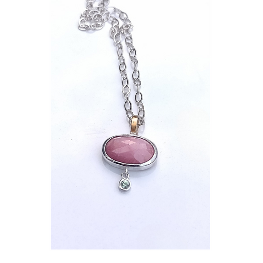 Pink & Green Sapphire Necklace